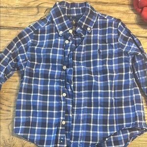 Ralph Lauren Blue Button Down Shirt Casual Plaid